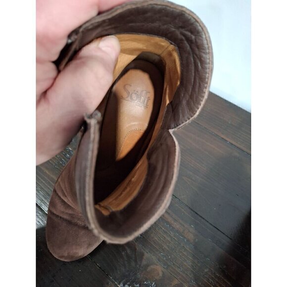 Sofft Brown Suede Ankle Zip Booties/Pre-owned, Sz. 9M - Picture 9 of 11